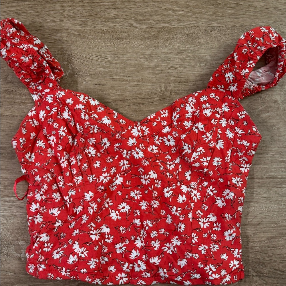 Floral Red Women's Top